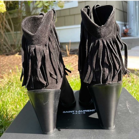Saint Laurent Fringe Ankle Boots - Picture 4 of 6